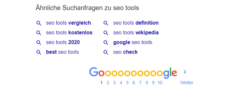 Google ähnliche Suchanfragen